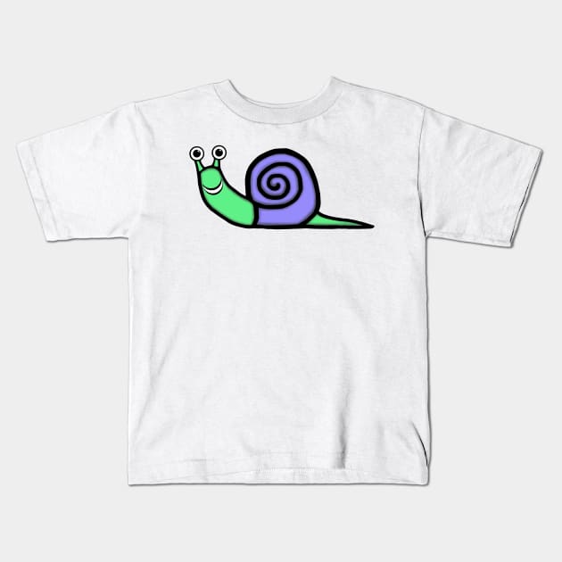 Smiley Snail Kids T-Shirt by BlakCircleGirl